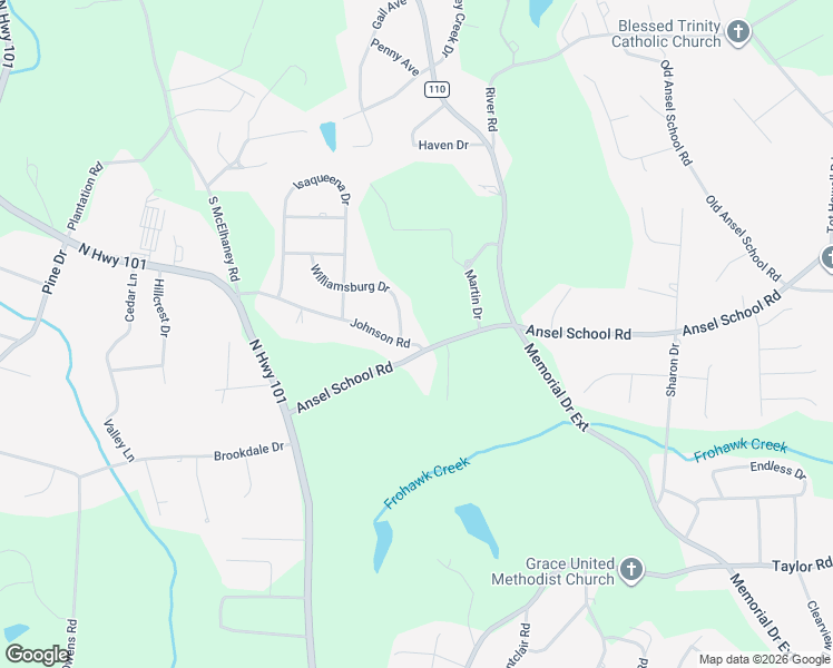 map of restaurants, bars, coffee shops, grocery stores, and more near 123 Johnson Road in Greer