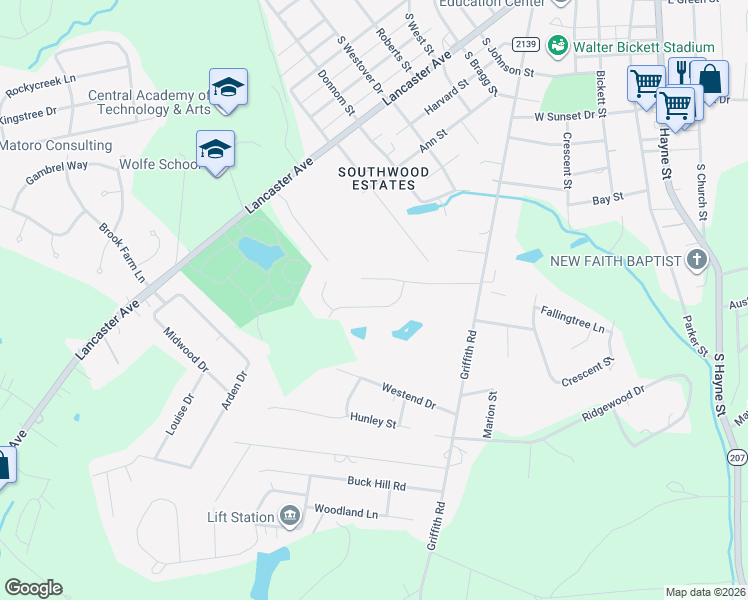 map of restaurants, bars, coffee shops, grocery stores, and more near 1315 Saint Andrews Drive in Monroe