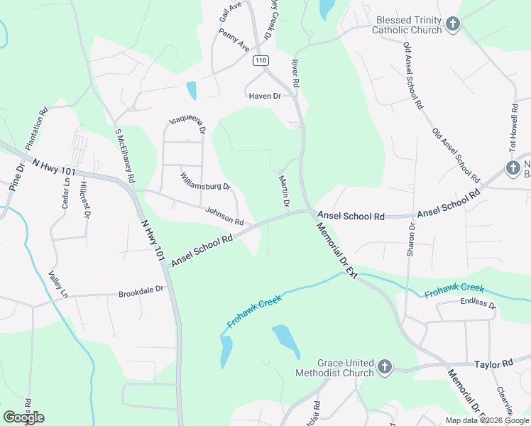 map of restaurants, bars, coffee shops, grocery stores, and more near 123 Johnson Road in Greer