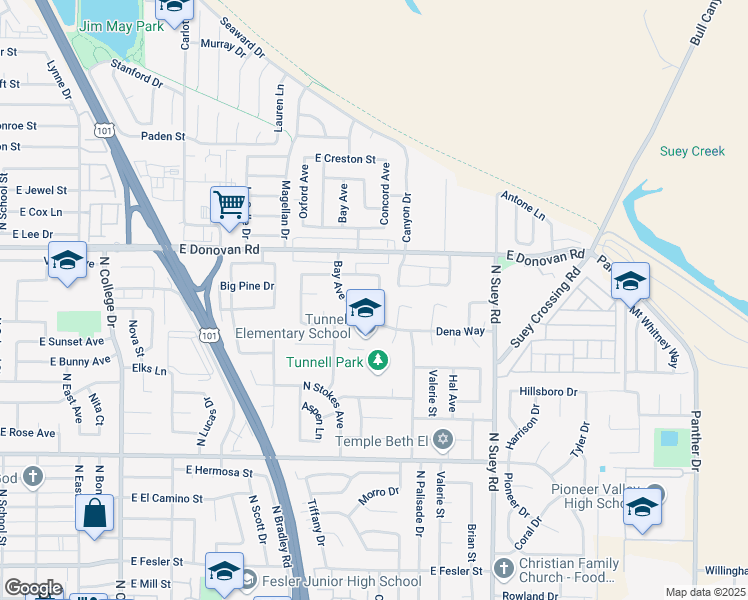 map of restaurants, bars, coffee shops, grocery stores, and more near 1419 Concord Avenue in Santa Maria