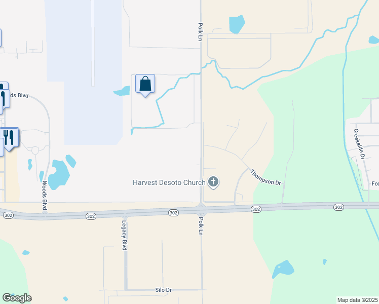 map of restaurants, bars, coffee shops, grocery stores, and more near 7235 Polk Lane in Olive Branch