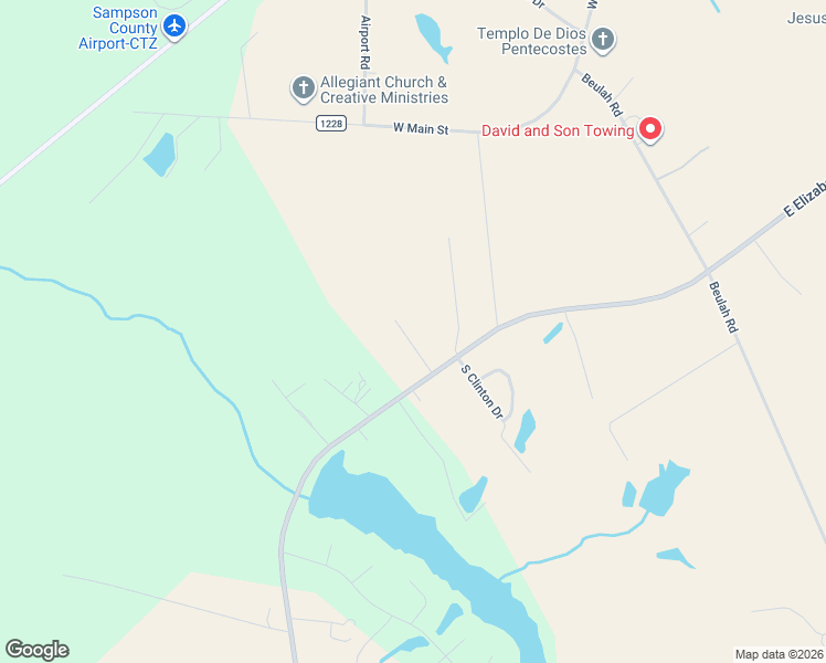 map of restaurants, bars, coffee shops, grocery stores, and more near 98 R J Lane in Clinton