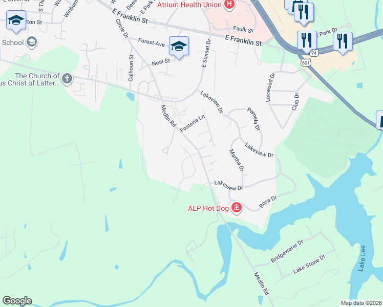 map of restaurants, bars, coffee shops, grocery stores, and more near 1300 Solitaire Court in Monroe