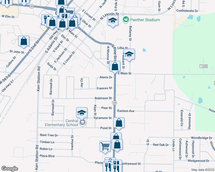 map of restaurants, bars, coffee shops, grocery stores, and more near 19 Alexis Drive in Cabot
