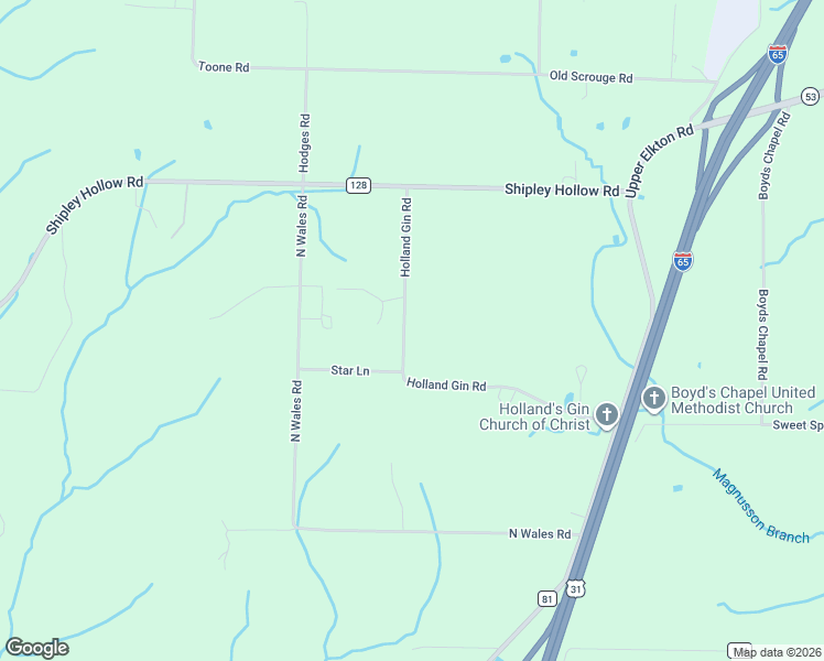 map of restaurants, bars, coffee shops, grocery stores, and more near 28085 Holland Gin Road in Elkmont