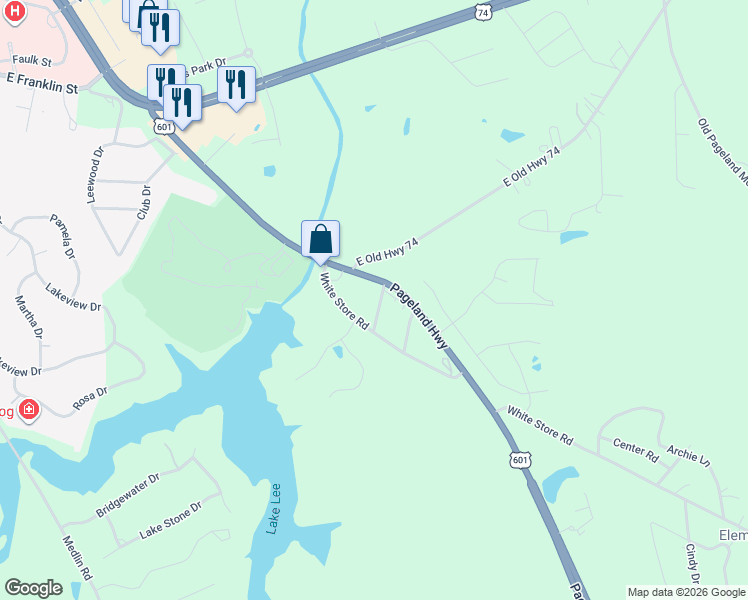 map of restaurants, bars, coffee shops, grocery stores, and more near 1728 Neely Evans Court in Monroe