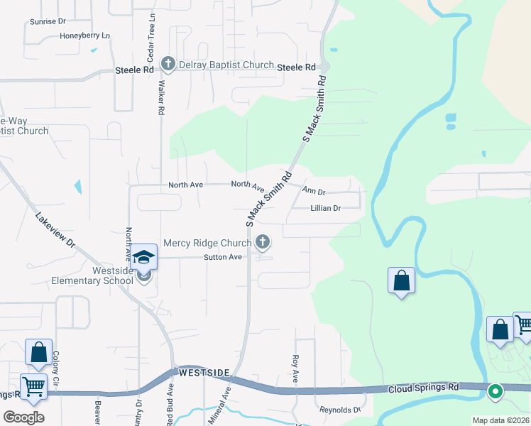 map of restaurants, bars, coffee shops, grocery stores, and more near 686 South Mack Smith Road in Rossville