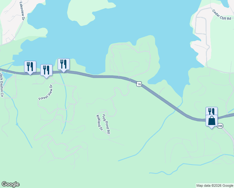 map of restaurants, bars, coffee shops, grocery stores, and more near 1152 Frog Pond Road in Hiawassee