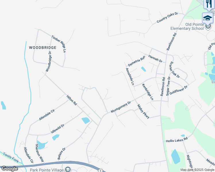 map of restaurants, bars, coffee shops, grocery stores, and more near 3128 Cedarvale Road in Rock Hill
