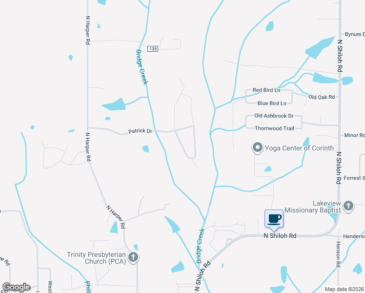 map of restaurants, bars, coffee shops, grocery stores, and more near St Andrews Cir in Corinth