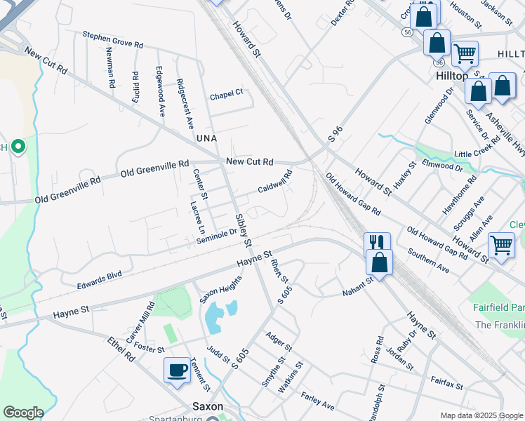 map of restaurants, bars, coffee shops, grocery stores, and more near in Saxon