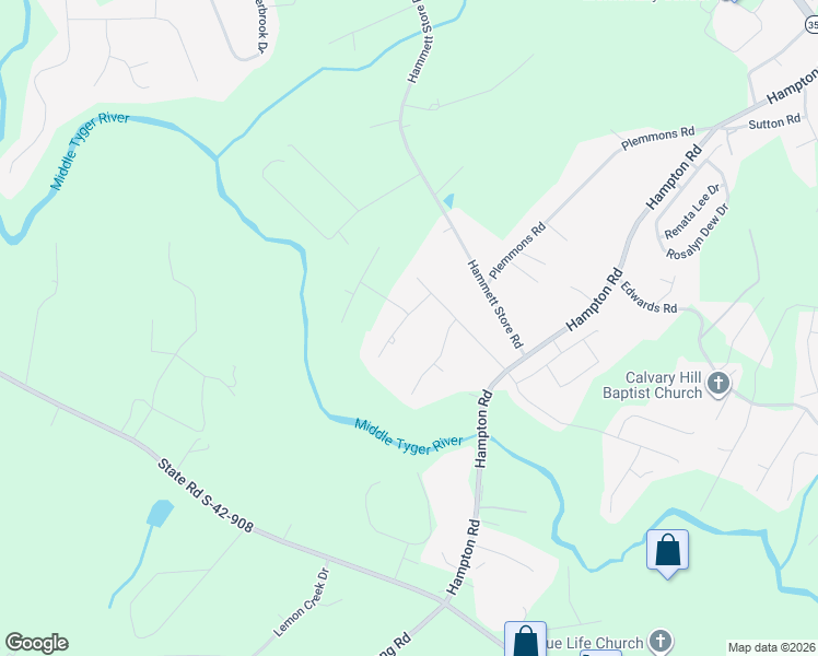 map of restaurants, bars, coffee shops, grocery stores, and more near 415 Bradford Forest Lane in Lyman