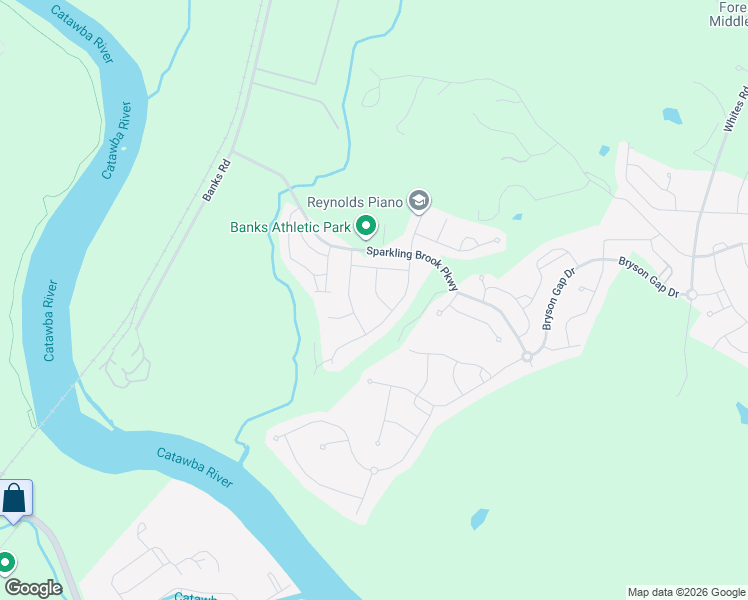 map of restaurants, bars, coffee shops, grocery stores, and more near 821 Braddock Way in Fort Mill