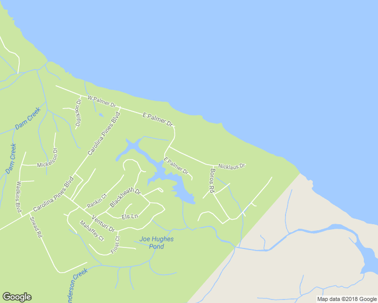 map of restaurants, bars, coffee shops, grocery stores, and more near 105 Boros Rd in New Bern