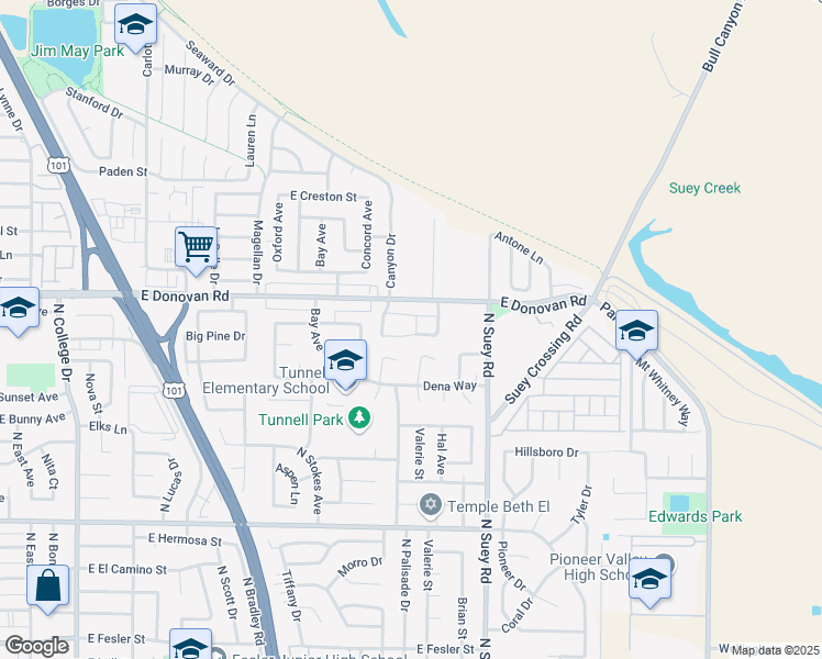 map of restaurants, bars, coffee shops, grocery stores, and more near 1511 Oak Crest Way in Santa Maria