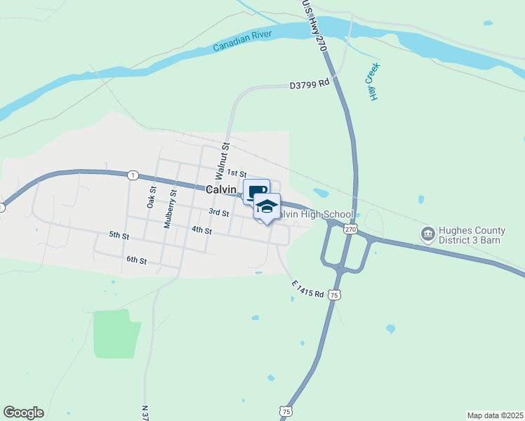 map of restaurants, bars, coffee shops, grocery stores, and more near 224 Cedar Avenue in Calvin