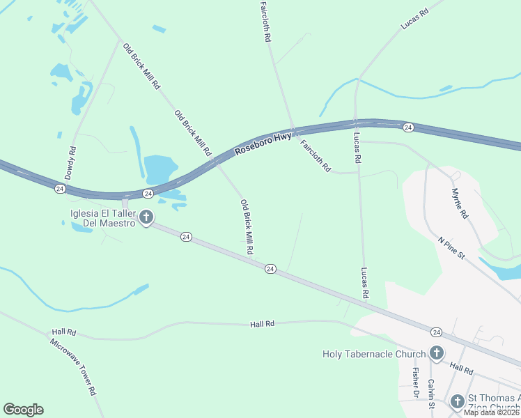map of restaurants, bars, coffee shops, grocery stores, and more near 198 Old Brick Mill Road in Roseboro