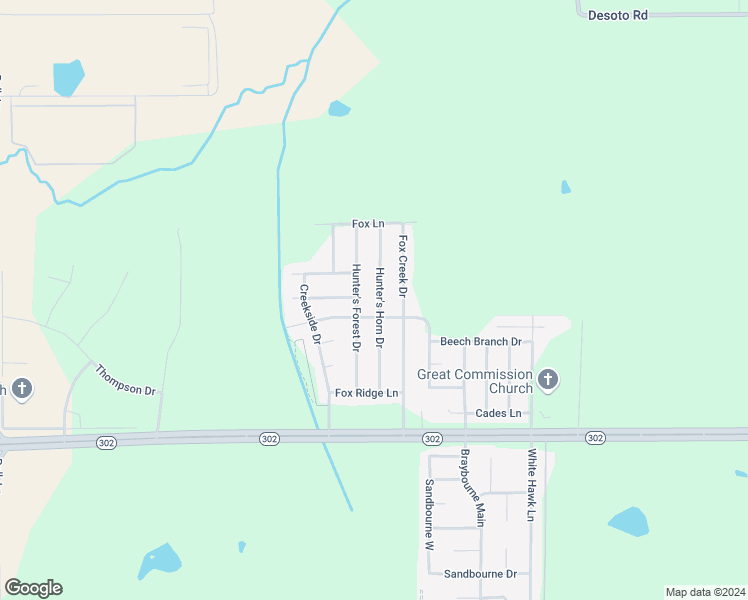 map of restaurants, bars, coffee shops, grocery stores, and more near 7297 Hunter's Horn Drive in Olive Branch