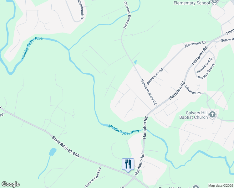 map of restaurants, bars, coffee shops, grocery stores, and more near 415 Bradford Forest Lane in Lyman