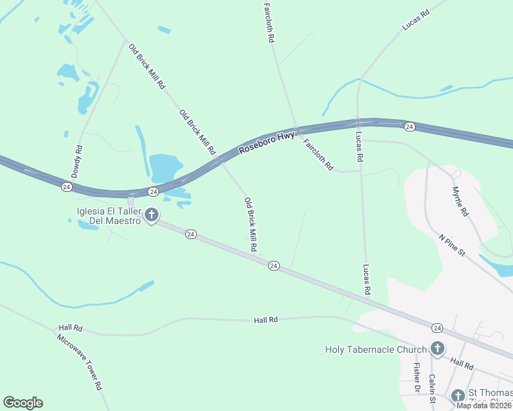 map of restaurants, bars, coffee shops, grocery stores, and more near 198 Old Brick Mill Road in Roseboro