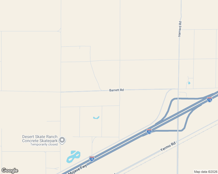 map of restaurants, bars, coffee shops, grocery stores, and more near 45400 Barrett Road in Newberry Springs