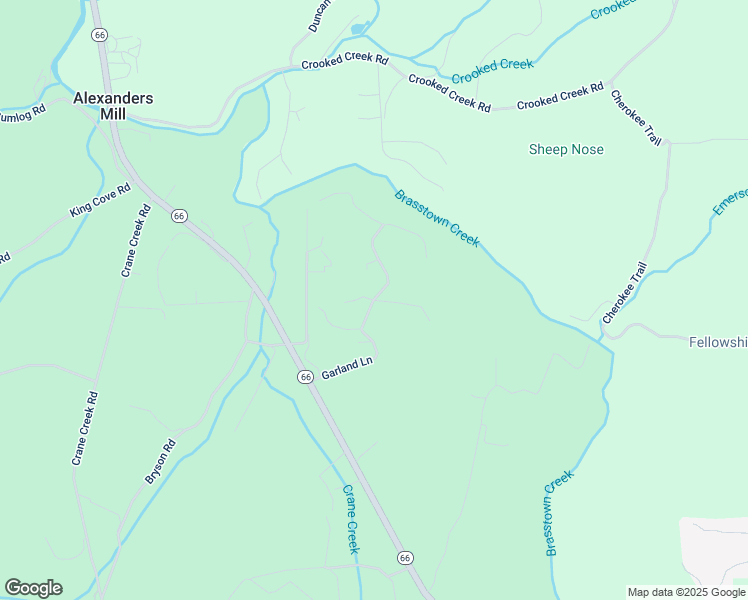 map of restaurants, bars, coffee shops, grocery stores, and more near 1211 Garland Lane in Young Harris