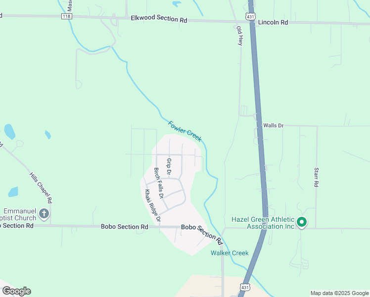 map of restaurants, bars, coffee shops, grocery stores, and more near 109 Grip Drive in Hazel Green