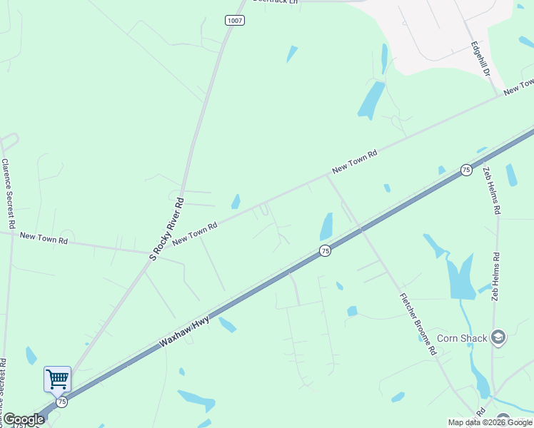 map of restaurants, bars, coffee shops, grocery stores, and more near 2417 New Town Road in Monroe
