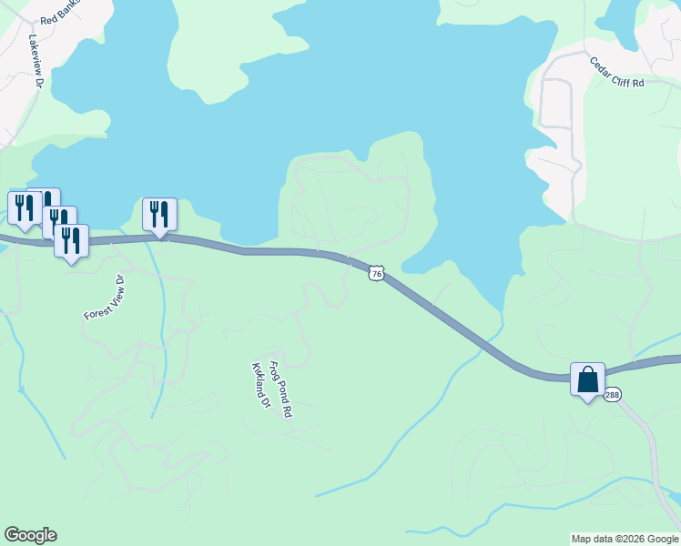 map of restaurants, bars, coffee shops, grocery stores, and more near 1255 Frog Pond Road in Hiawassee