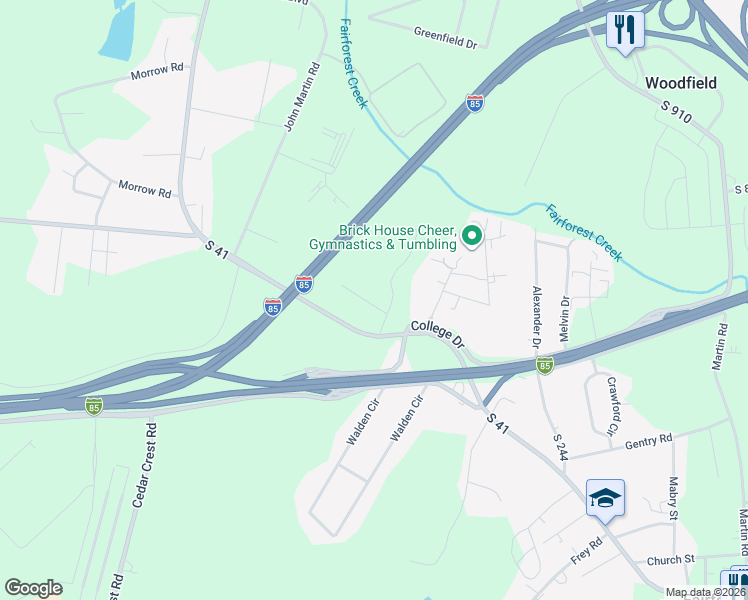 map of restaurants, bars, coffee shops, grocery stores, and more near 141 Wyatt Drive in Spartanburg
