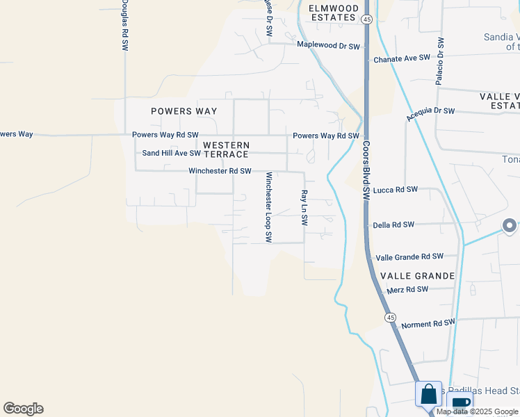 map of restaurants, bars, coffee shops, grocery stores, and more near 6845 Jacqueline Drive Southwest in Albuquerque