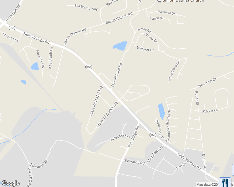 map of restaurants, bars, coffee shops, grocery stores, and more near 589 Friar Park Lane in Lyman