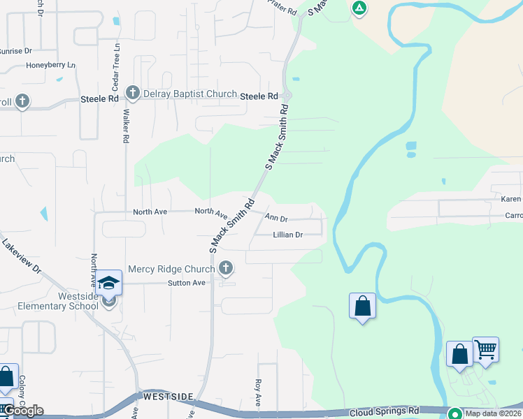 map of restaurants, bars, coffee shops, grocery stores, and more near 41 Elizabeth Street in Rossville