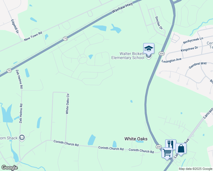 map of restaurants, bars, coffee shops, grocery stores, and more near 872 White Oaks Circle in Monroe
