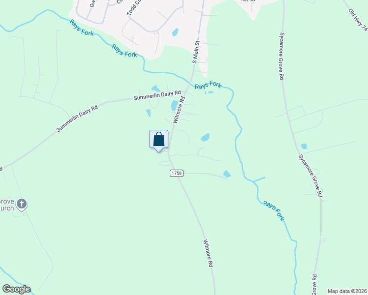 map of restaurants, bars, coffee shops, grocery stores, and more near 709 Witmore Road in Wingate