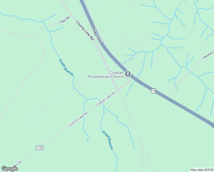 map of restaurants, bars, coffee shops, grocery stores, and more near 6385 County Line Road in New Bern