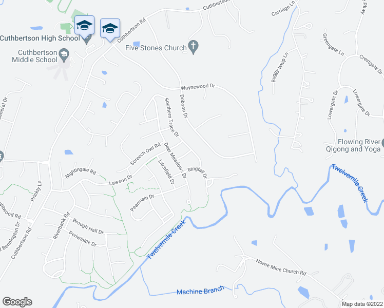 map of restaurants, bars, coffee shops, grocery stores, and more near 3024 Sewee Lane in Waxhaw