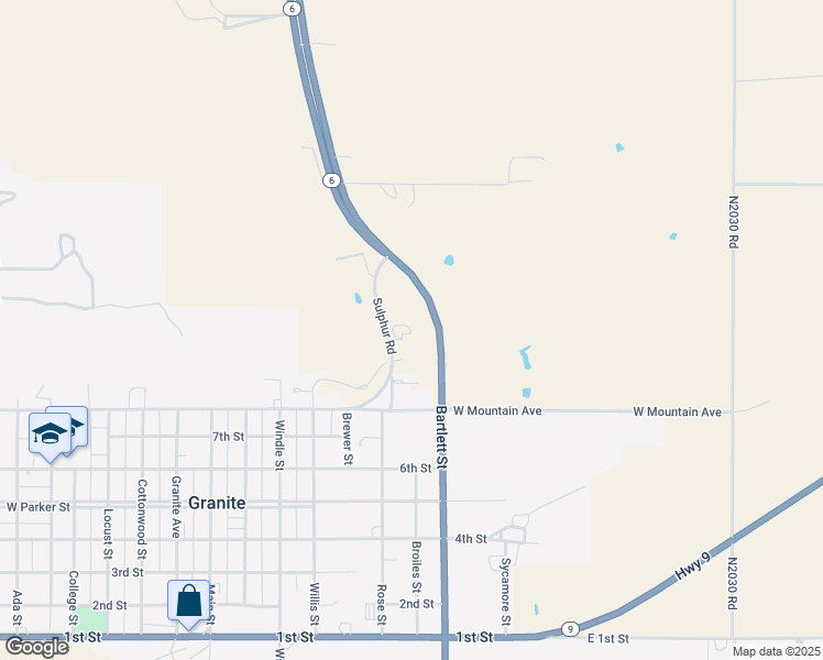 map of restaurants, bars, coffee shops, grocery stores, and more near 26641 Oklahoma 6 in Granite