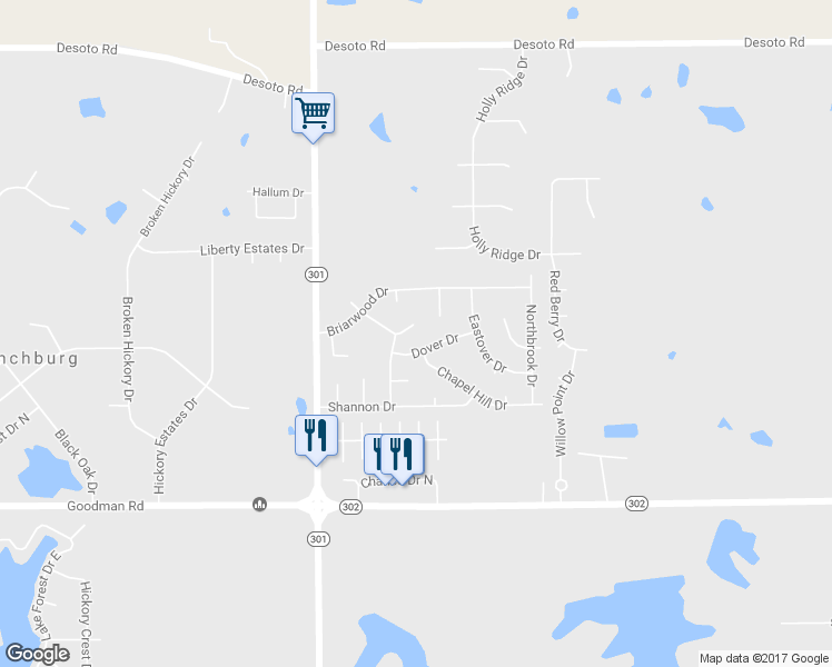 map of restaurants, bars, coffee shops, grocery stores, and more near 5781 Redbud Cove in Horn Lake
