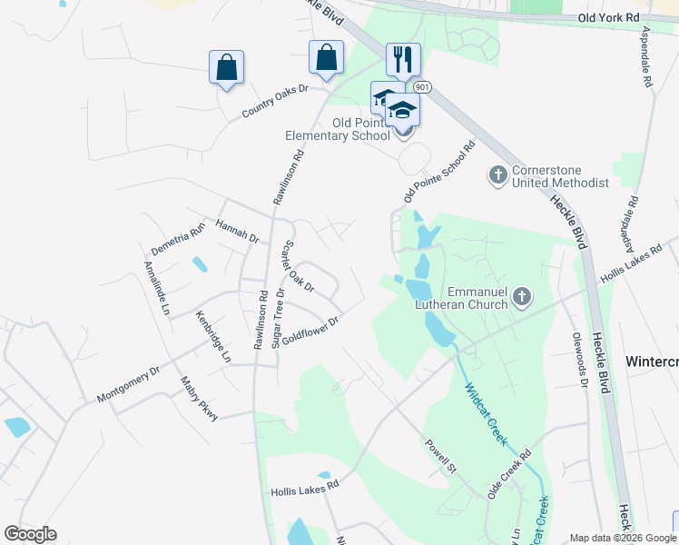 map of restaurants, bars, coffee shops, grocery stores, and more near 743 Tulip Tree Place in Rock Hill