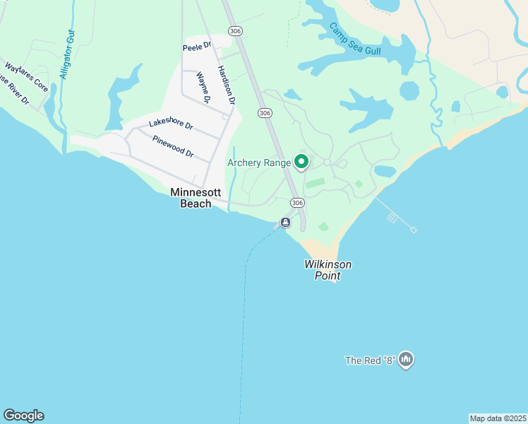 map of restaurants, bars, coffee shops, grocery stores, and more near 143 Country Club Drive in Minnesott Beach