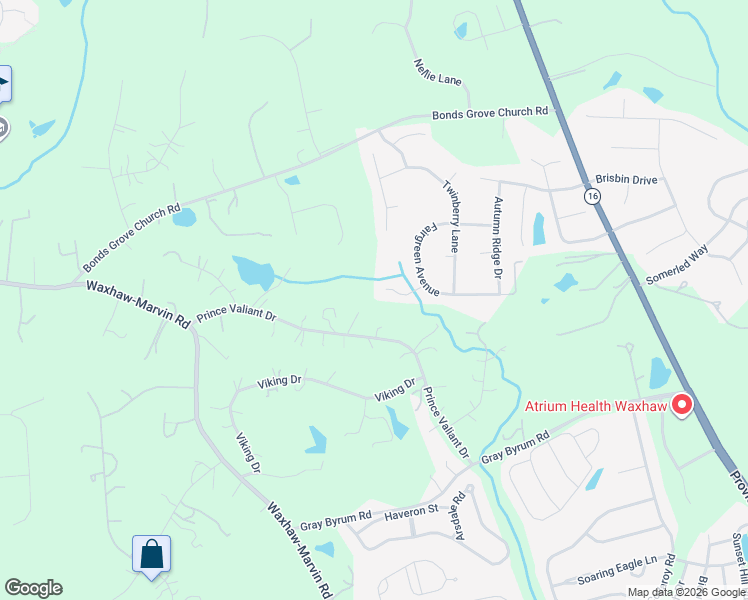 map of restaurants, bars, coffee shops, grocery stores, and more near 8421 Blue Sky Court in Marvin