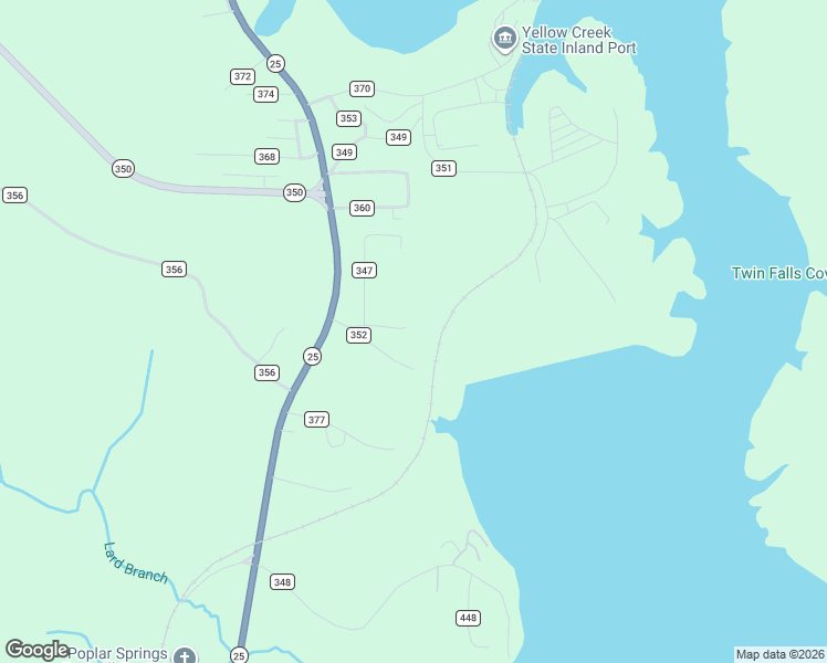 map of restaurants, bars, coffee shops, grocery stores, and more near 32 County Road 354 in Iuka