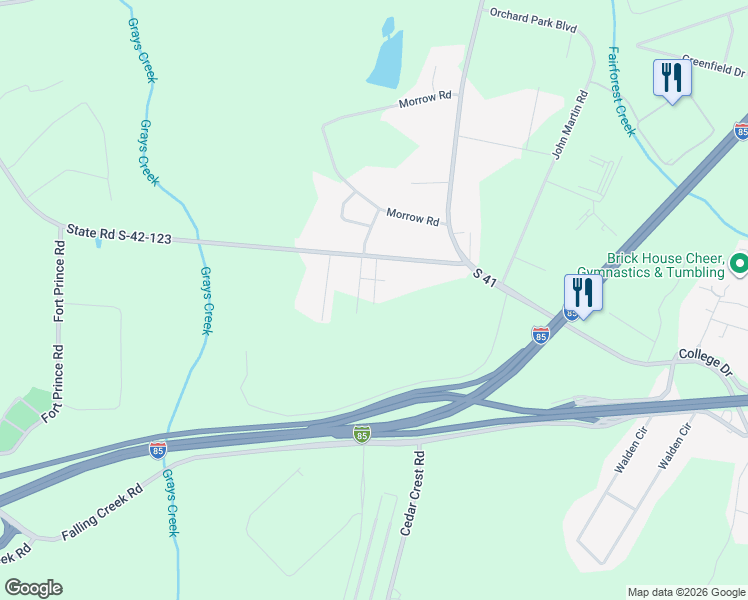 map of restaurants, bars, coffee shops, grocery stores, and more near 429 East Colony Drive in Spartanburg