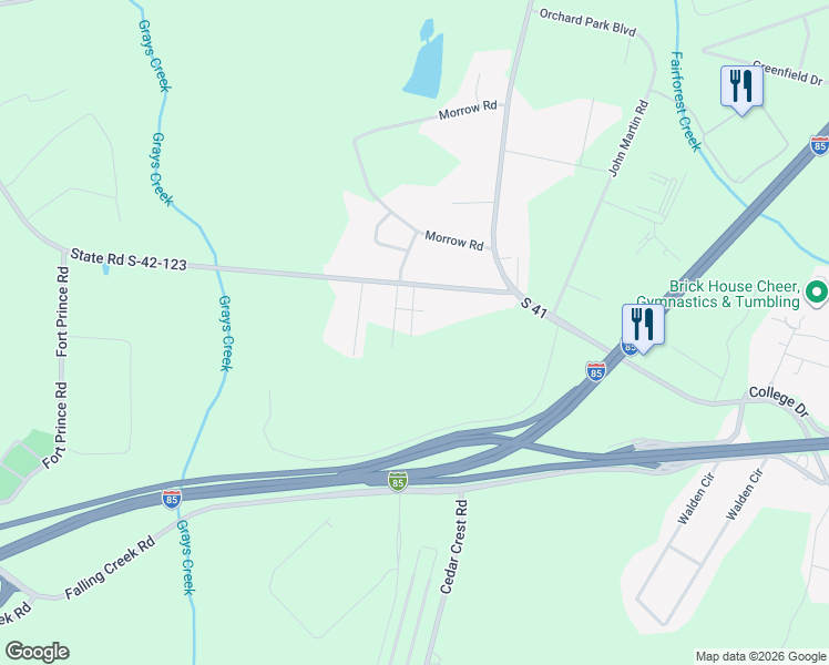 map of restaurants, bars, coffee shops, grocery stores, and more near 429 East Colony Drive in Spartanburg
