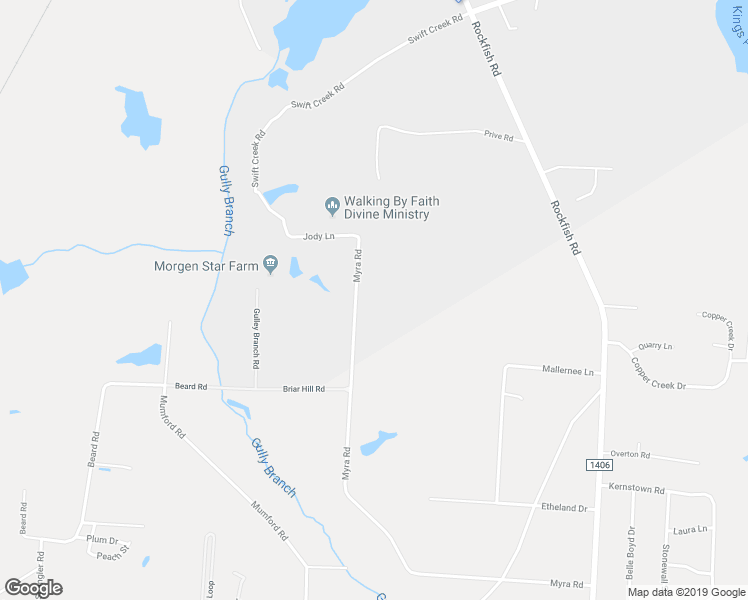 map of restaurants, bars, coffee shops, grocery stores, and more near 1226 Myra Road in Raeford