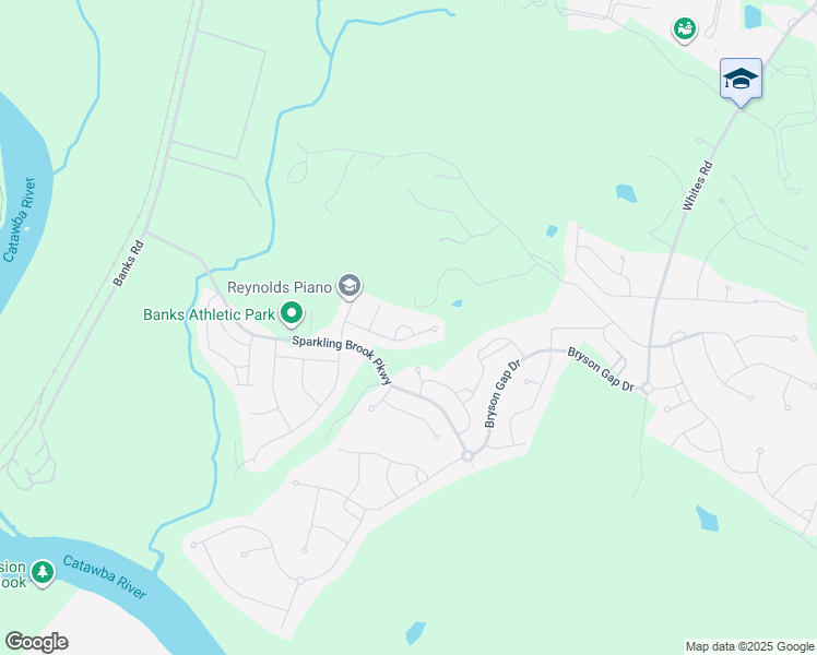 map of restaurants, bars, coffee shops, grocery stores, and more near Ice Lake Court in Fort Mill