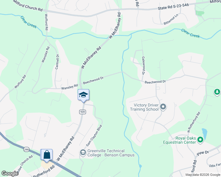 map of restaurants, bars, coffee shops, grocery stores, and more near 24 Silver Knoll Court in Greer