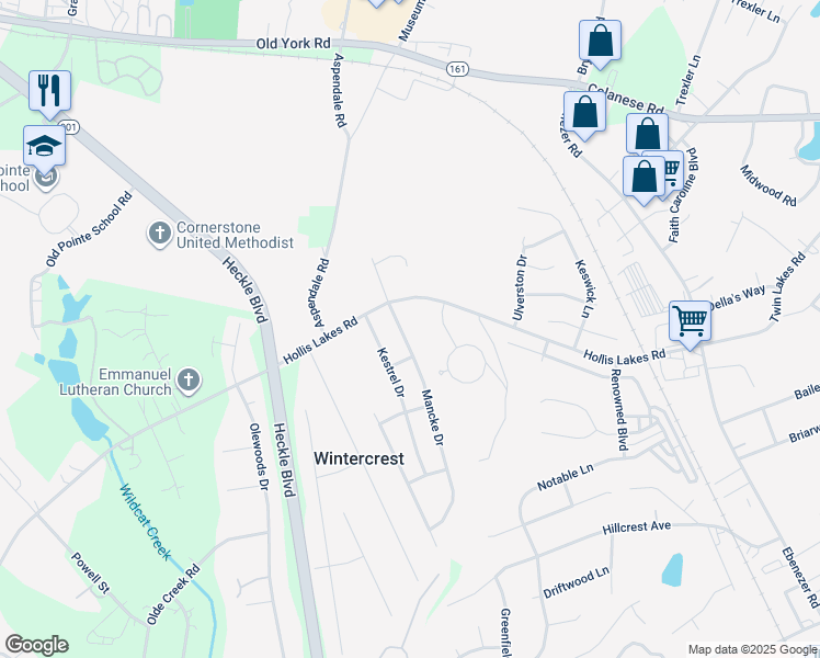 map of restaurants, bars, coffee shops, grocery stores, and more near 2240 Mancke Drive in Rock Hill
