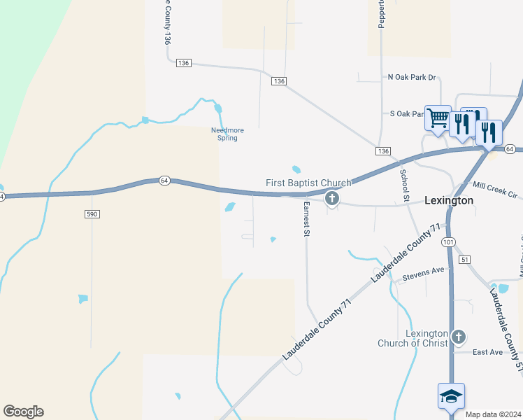 map of restaurants, bars, coffee shops, grocery stores, and more near 110 Summerchase in Lexington